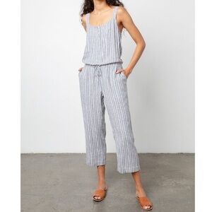 Rails Brooklyn Linen Blend Caldas Stripe Jumpsuit XS New